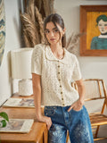 The Kaia Collared Short Sleeve Cardigan