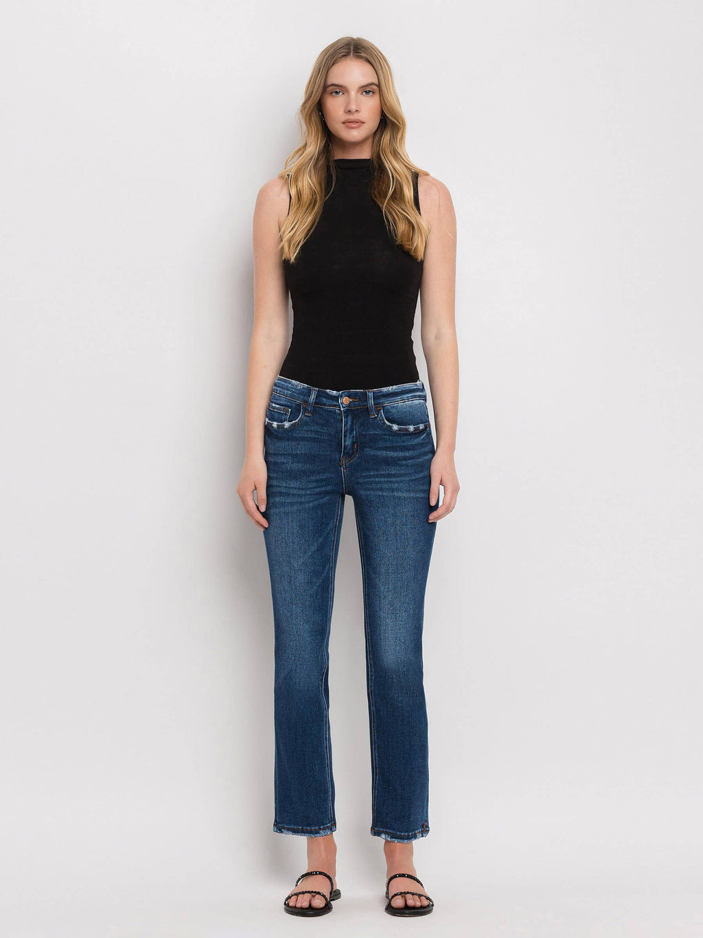 Wax Plant Mid Rise Ankle Straight Jeans