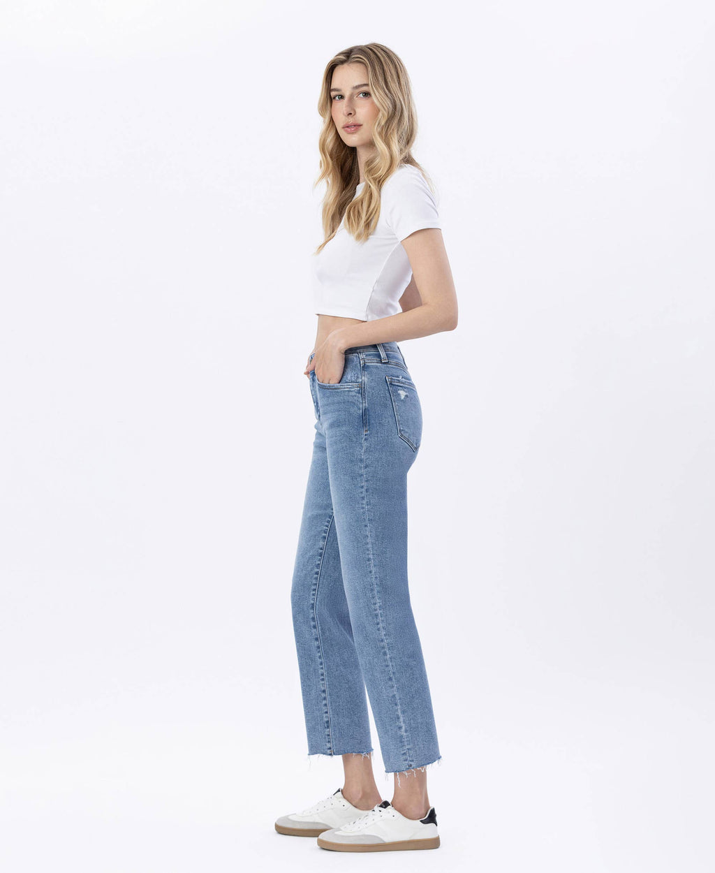 Smartest Mid Rise Medium Wash Straight Jeans