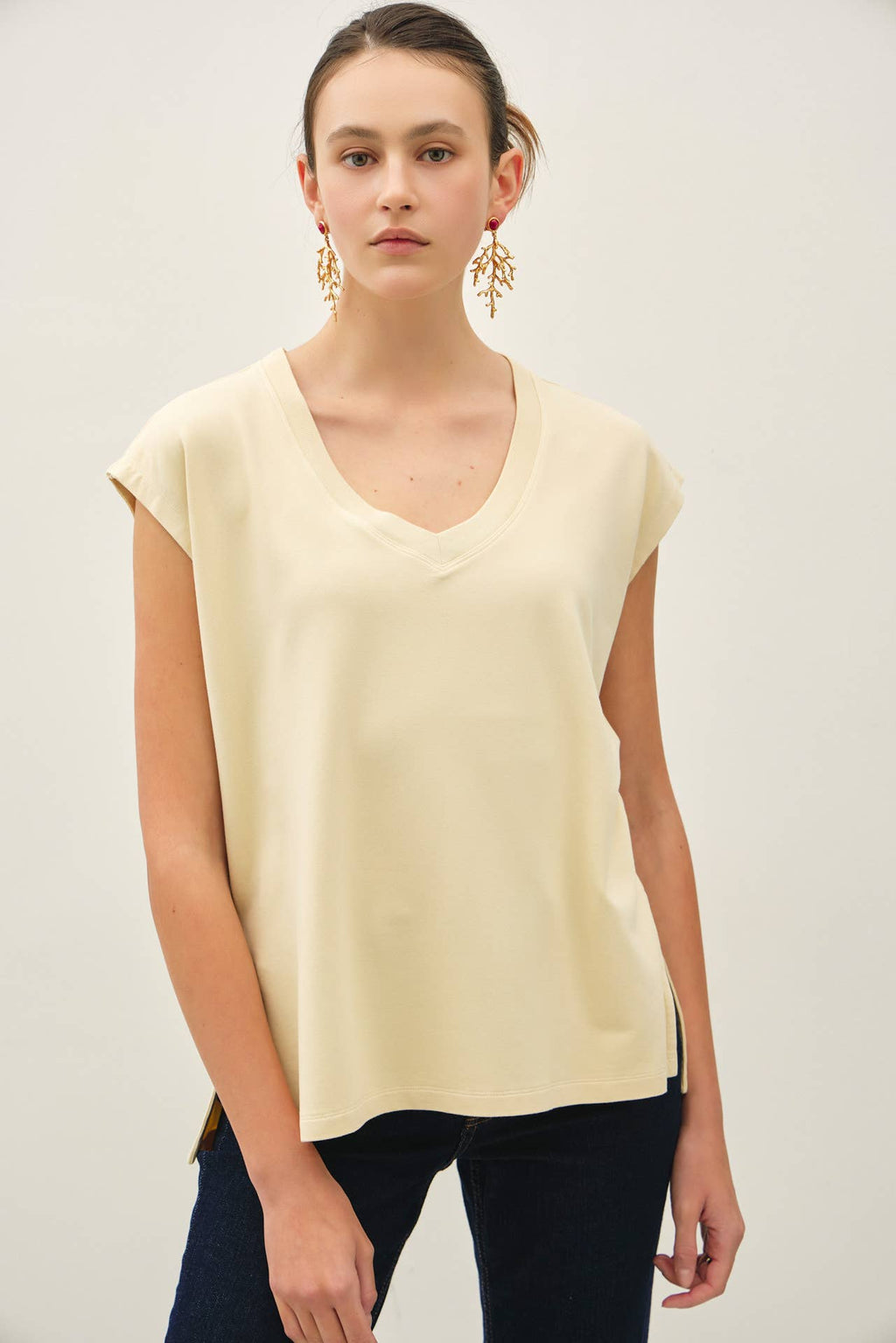 The Georgia Sleeveless French Terry Top
