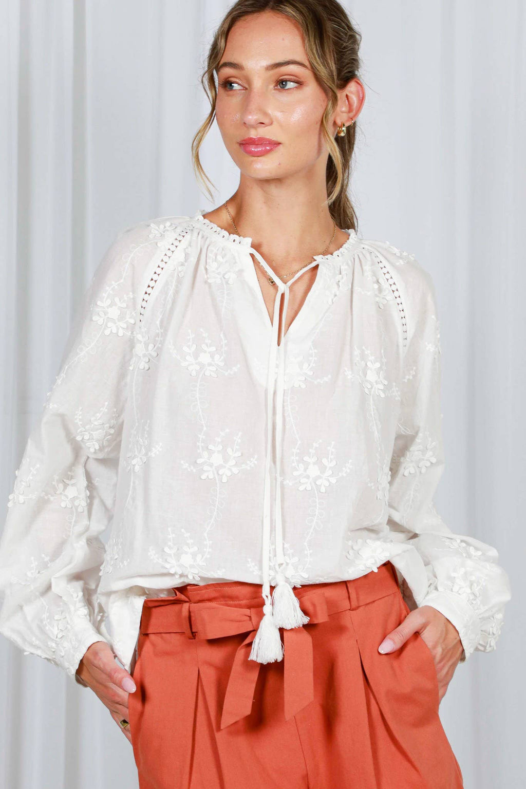 The Ciara 3D Floral Embroidered Top
