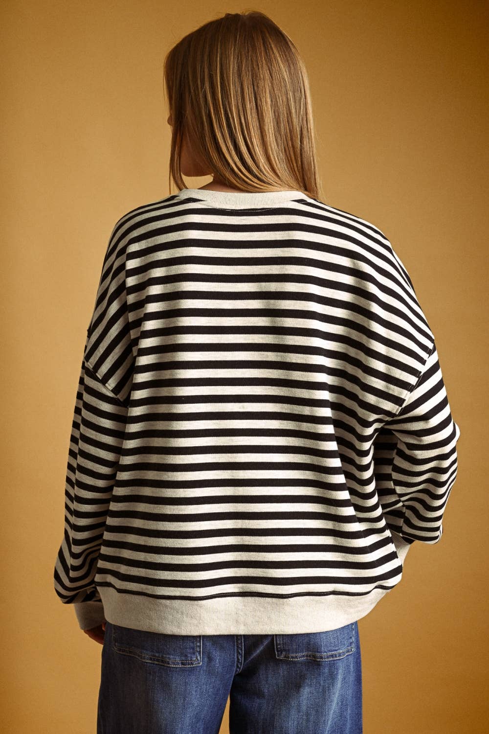 The Serena Striped Long Sleeve Sweatshirt