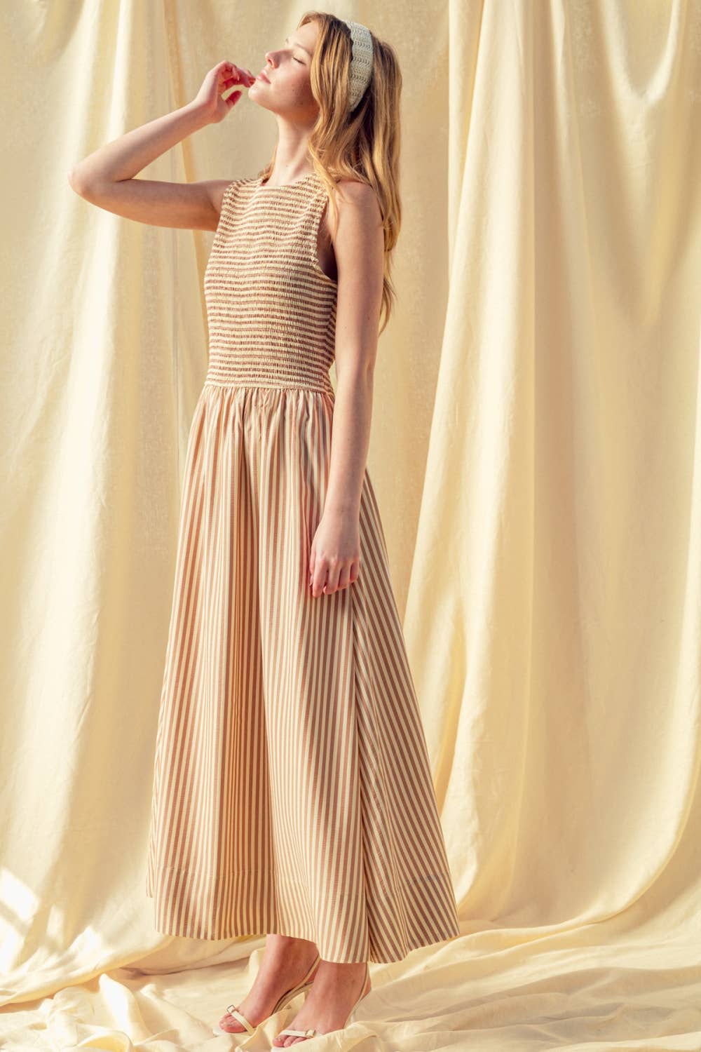 The Cate Striped Smocked Dress