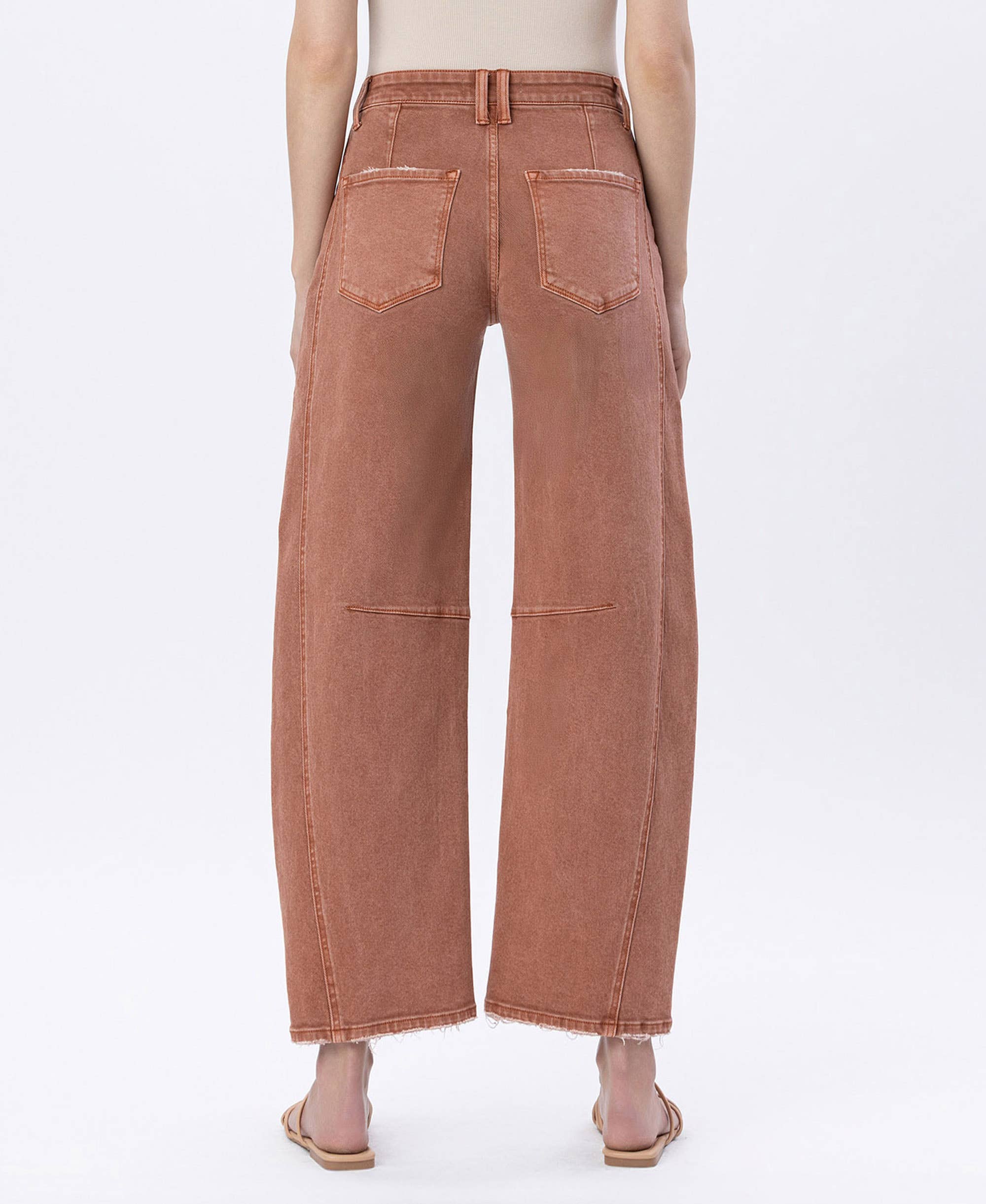Copper High Rise Barrel Jeans