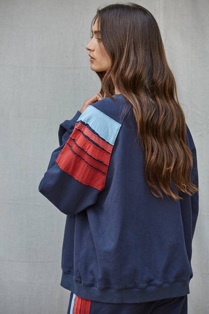 The Lara Multi-Color Stripe Detail Top