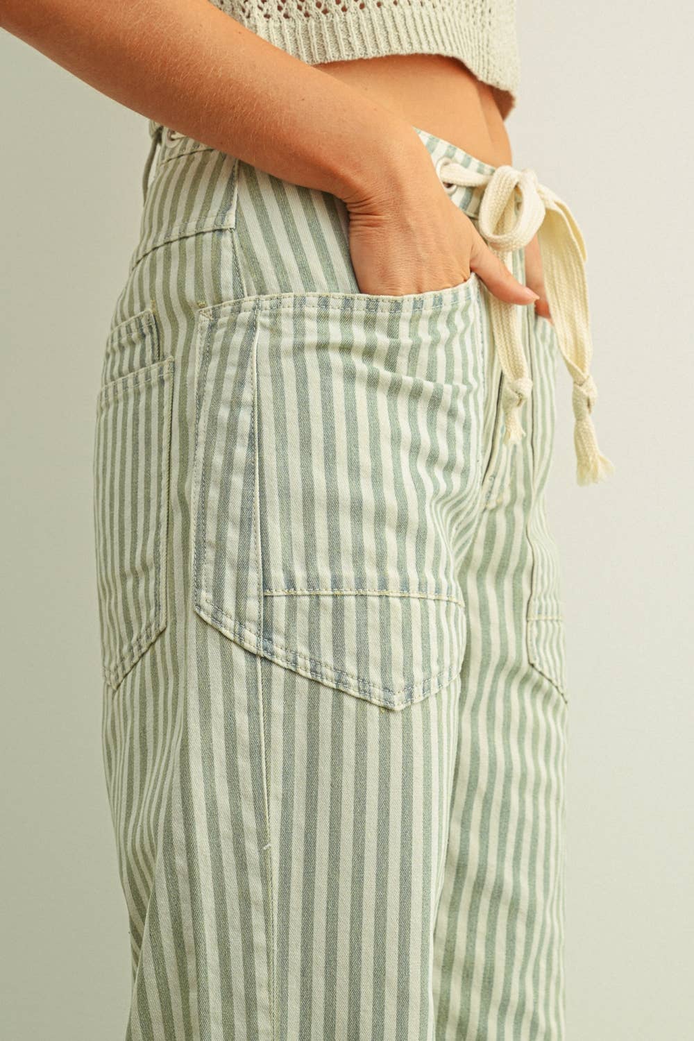 The Stassi Stripe Barrel Pants
