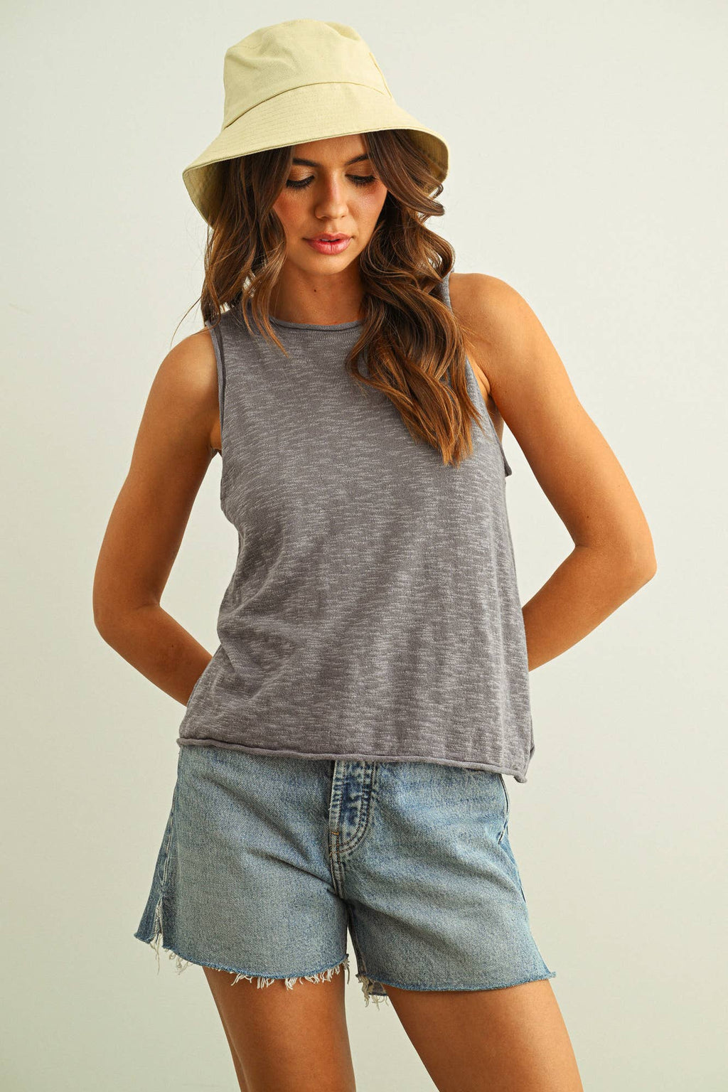 The Caitlin Sleeveless Slub Tank