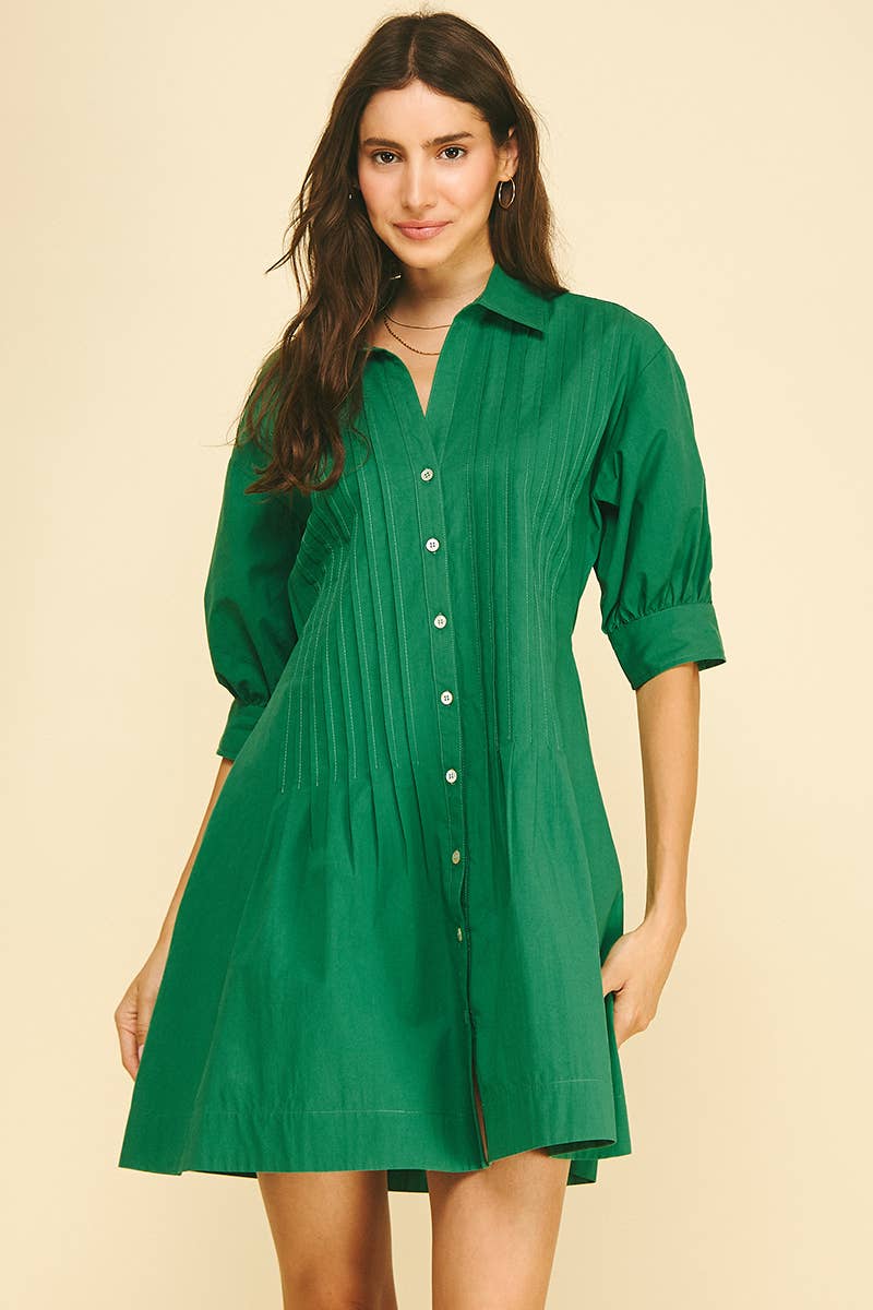 The Priscilla Tucked Detail Mini Dress