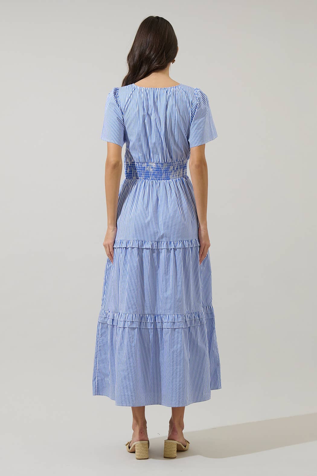 Sherah Striped Tiered Maxi Dress