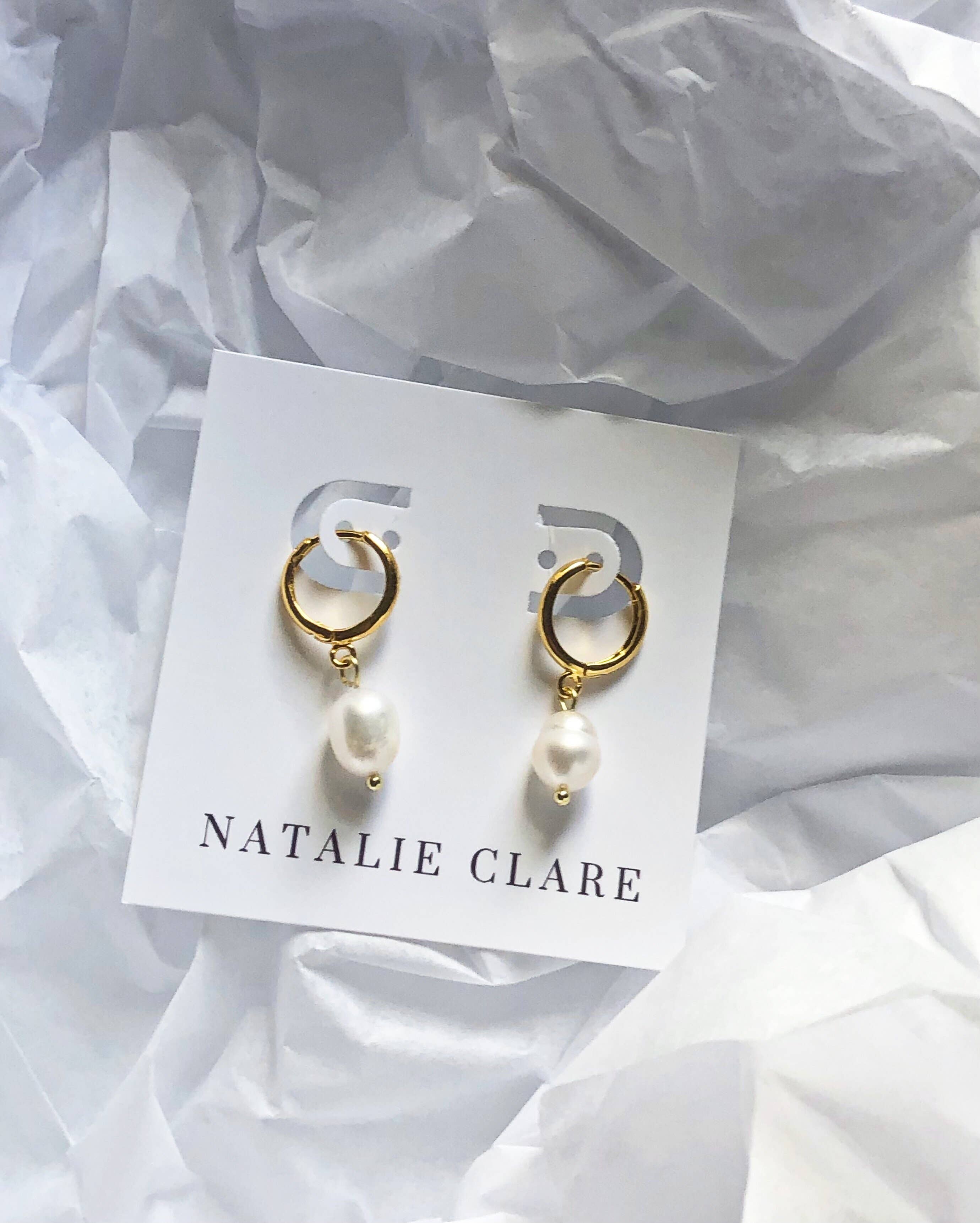 Pearl Hoop Earrings 