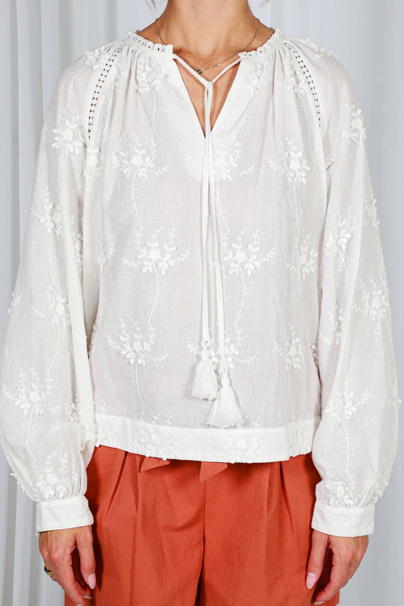 The Ciara 3D Floral Embroidered Top