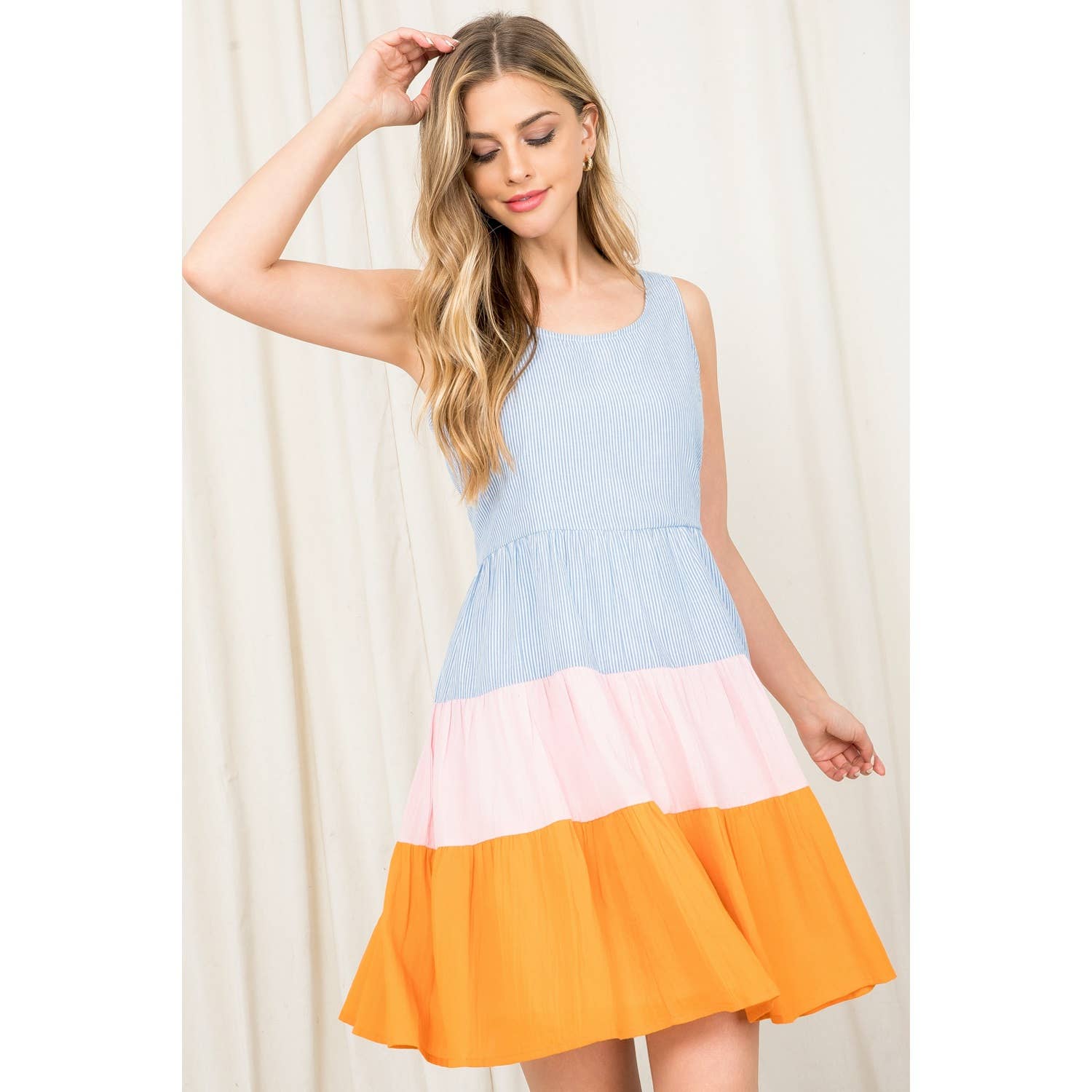 The Giselle Stripe Tiered Tank Dress