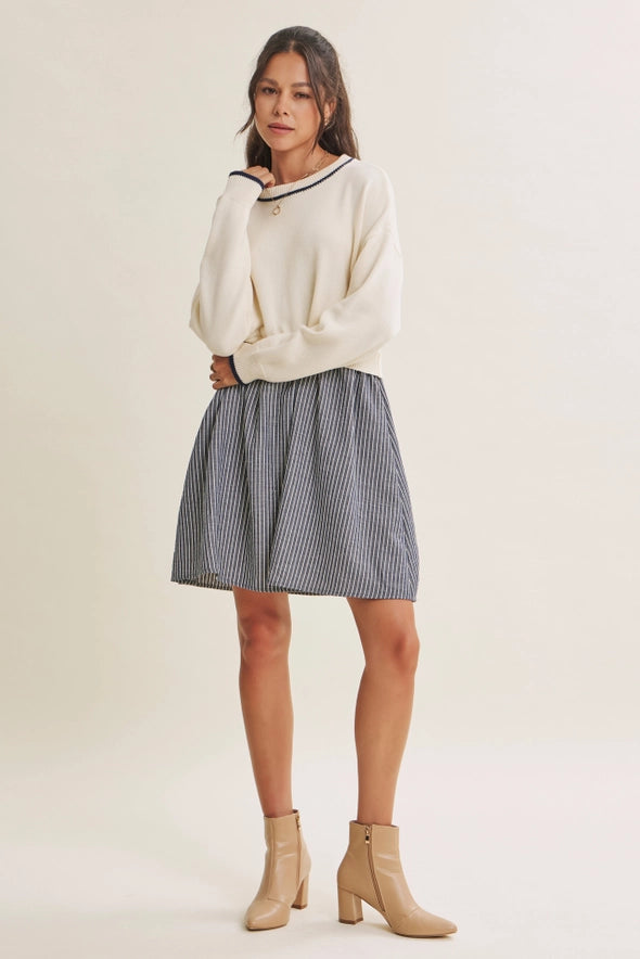 The Victoria Twofer Striped Mini Dress