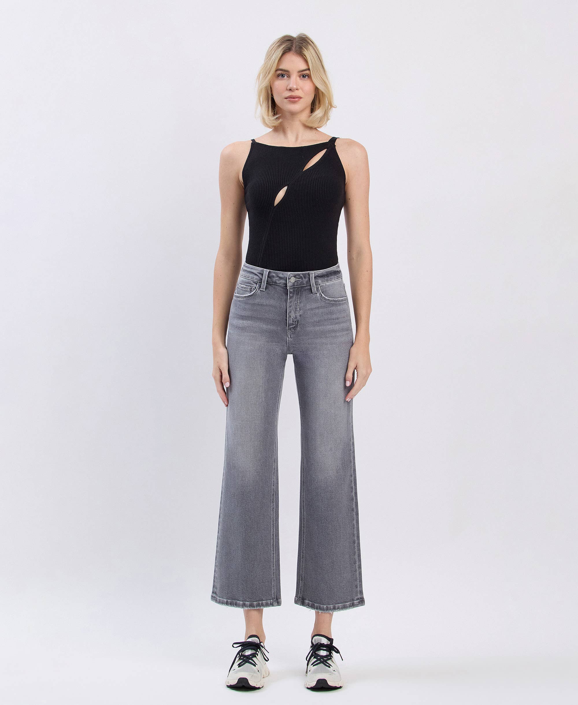 River Eden High Rise Ankle Slim Wide Jeans