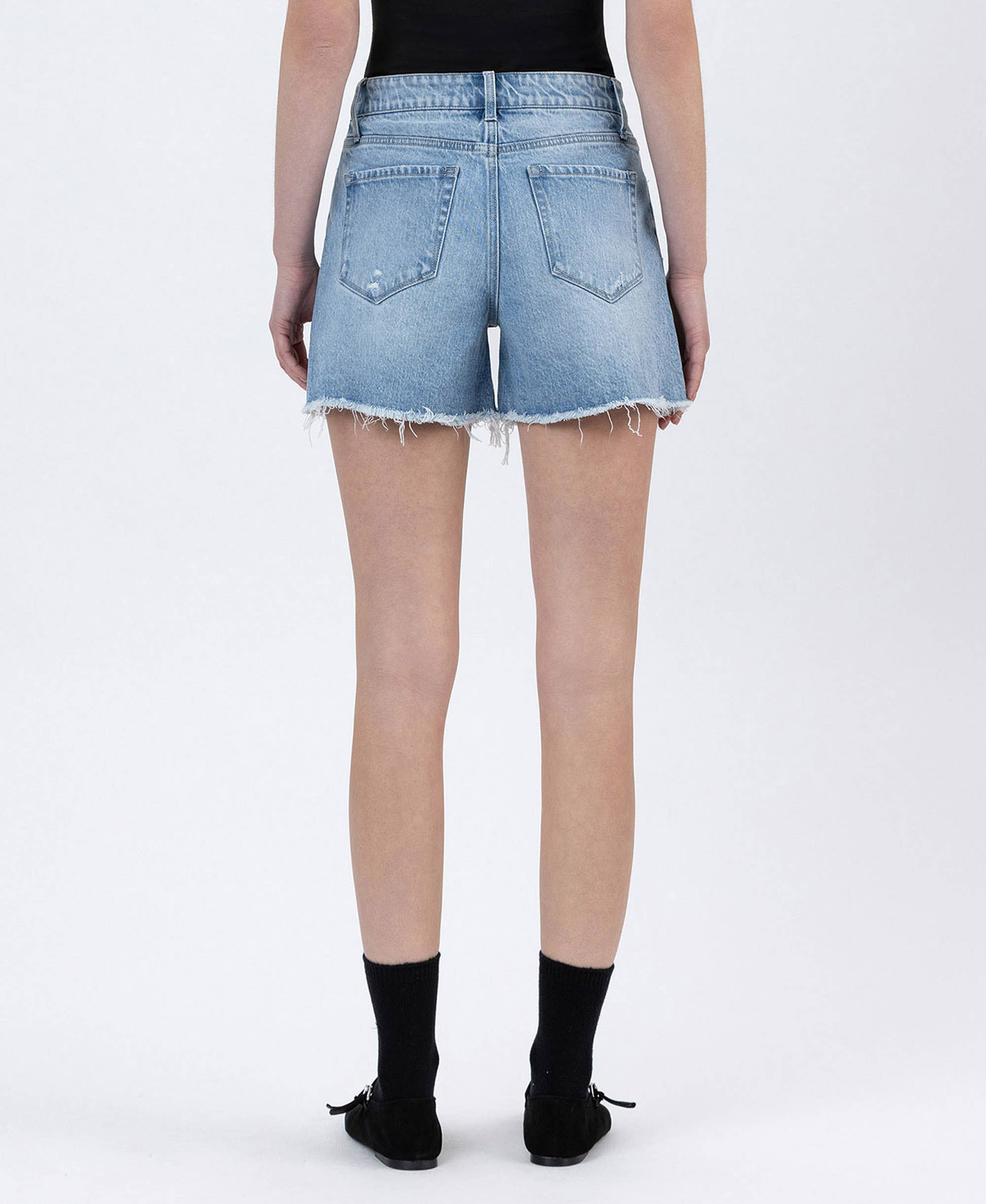 High Rise Boyfriend Denim Shorts