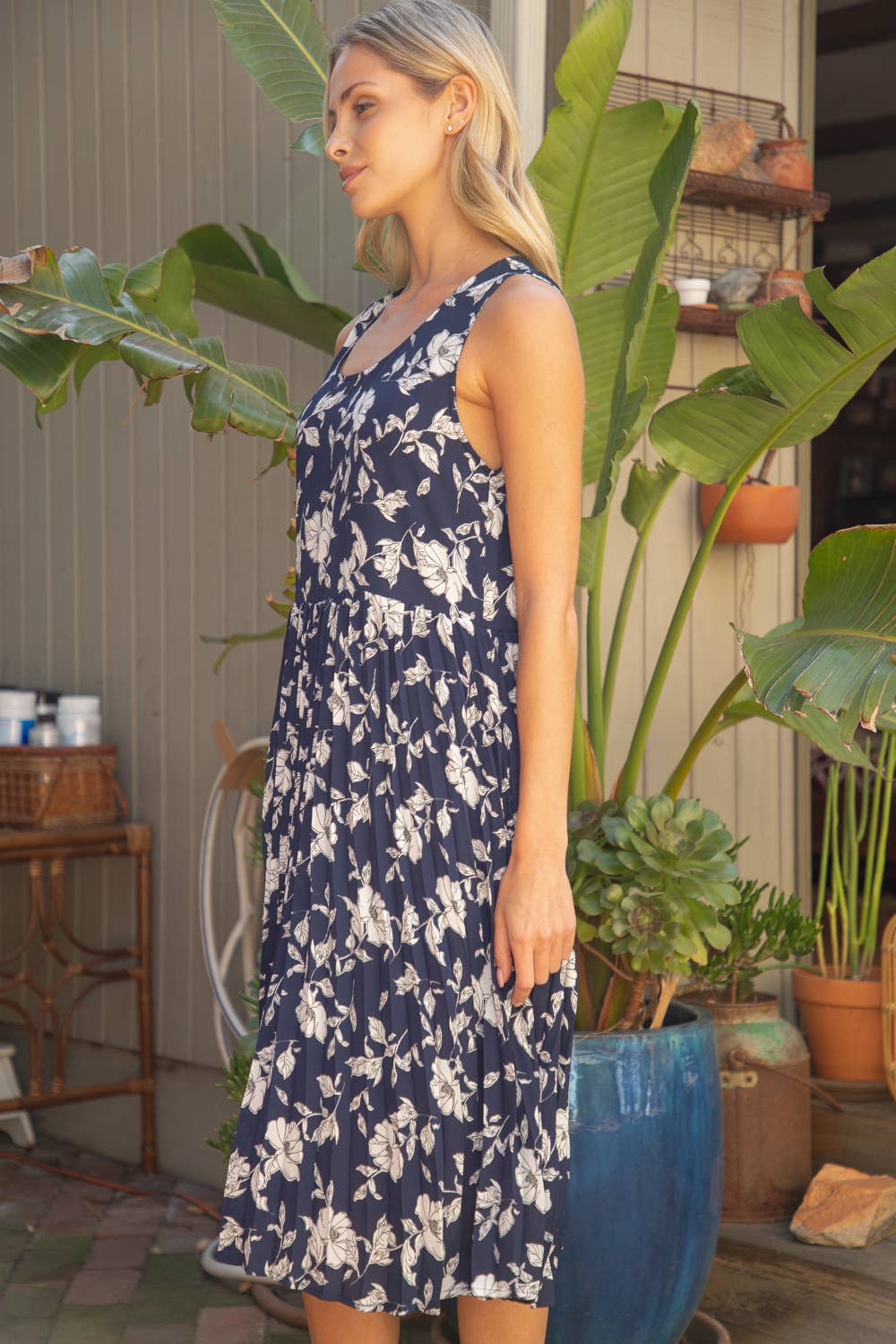 The Jada Pleated Floral Dress