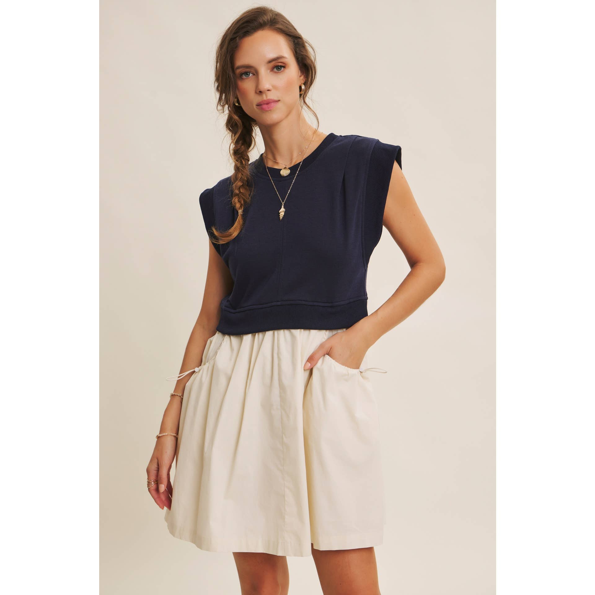 The Jaina Mixed Media Mini Dress