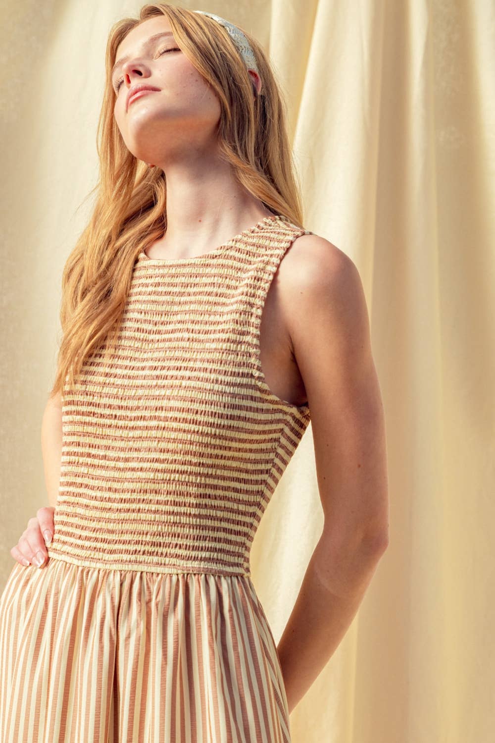 The Cate Striped Smocked Dress