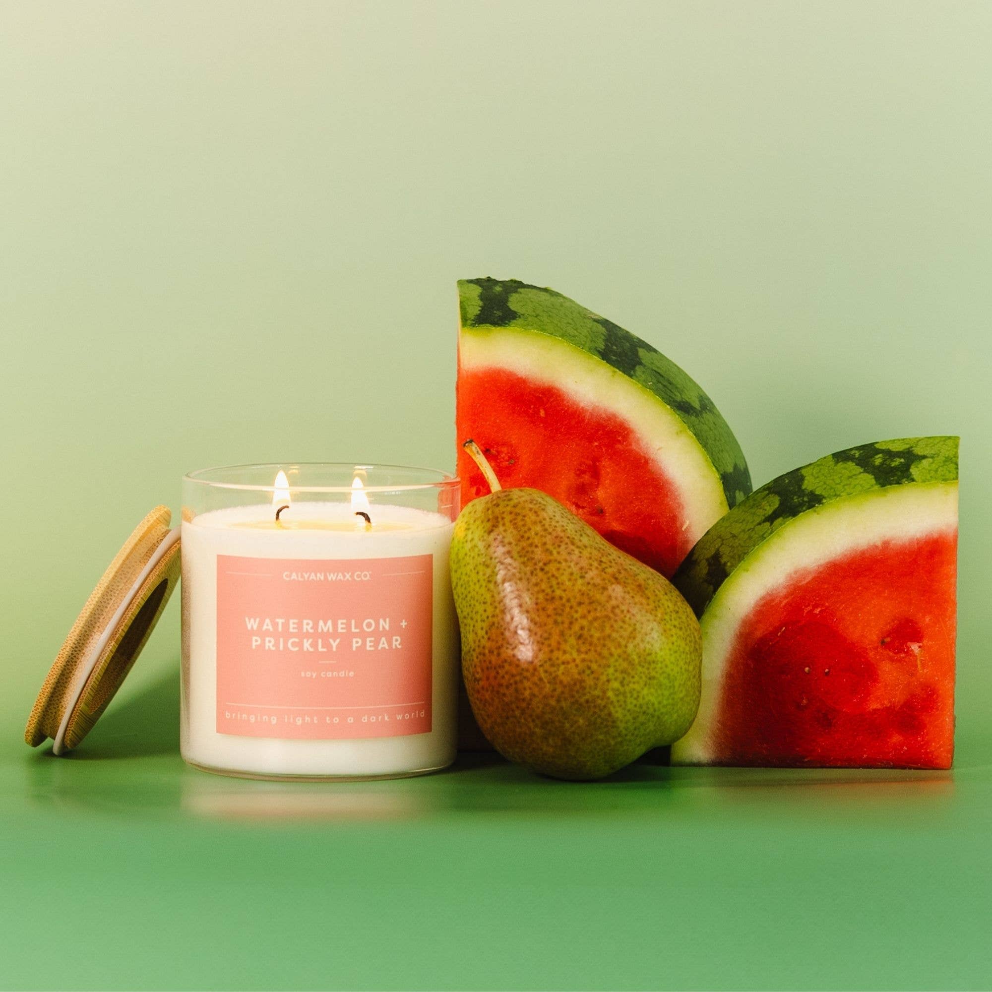 Watermelon + Prickly Pear - Clear Glass Tumbler Soy Candle
