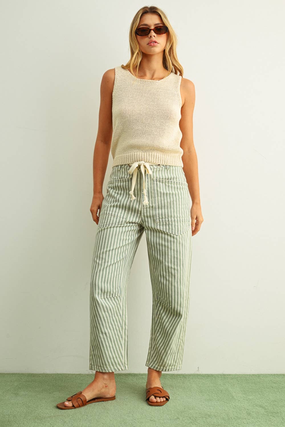 The Stassi Stripe Barrel Pants