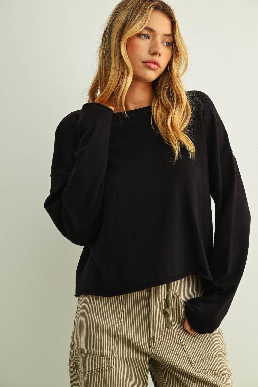 The Zoe Rolling Hem Sweater