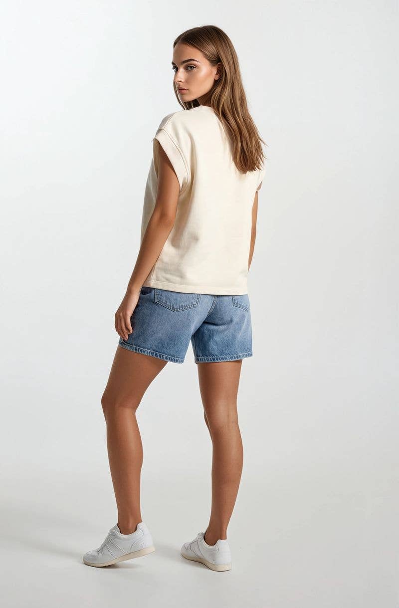 The Johanna Floral Embroidery Muscle Top