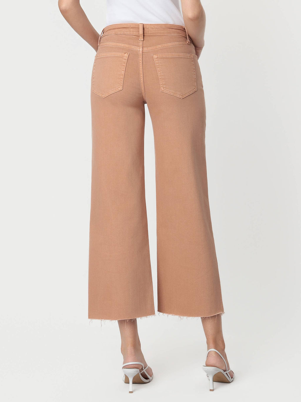 High Rise Mocha Crop Wide  Leg Jeans