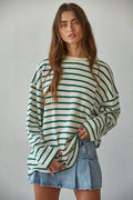 The Bonnie Striped Long Sleeve Sweatshirt