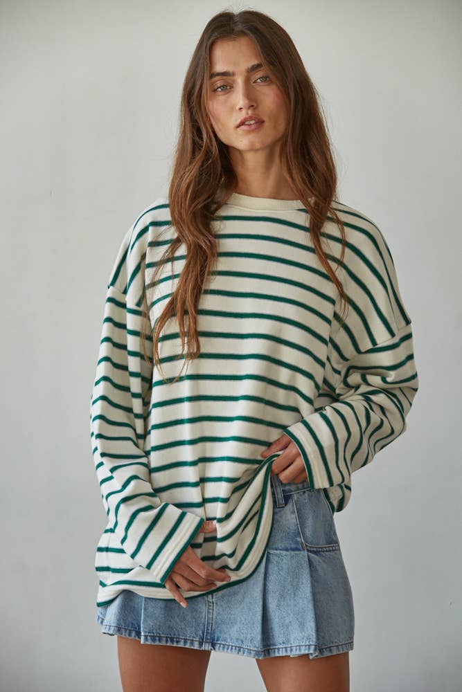 The Bonnie Striped Long Sleeve Sweatshirt