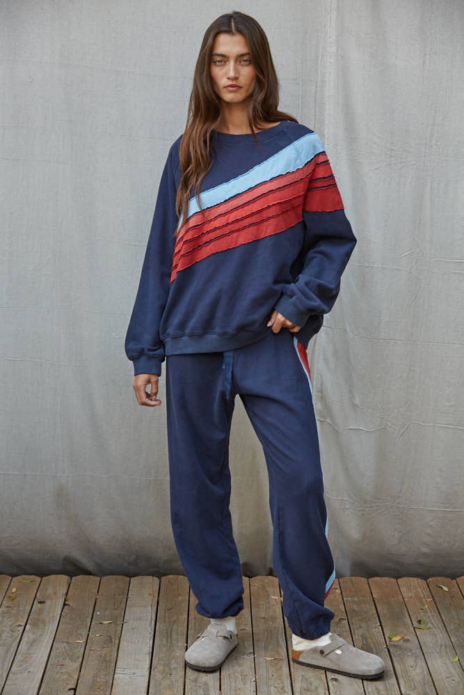 The Lara Multi-Color Stripe Detail Top
