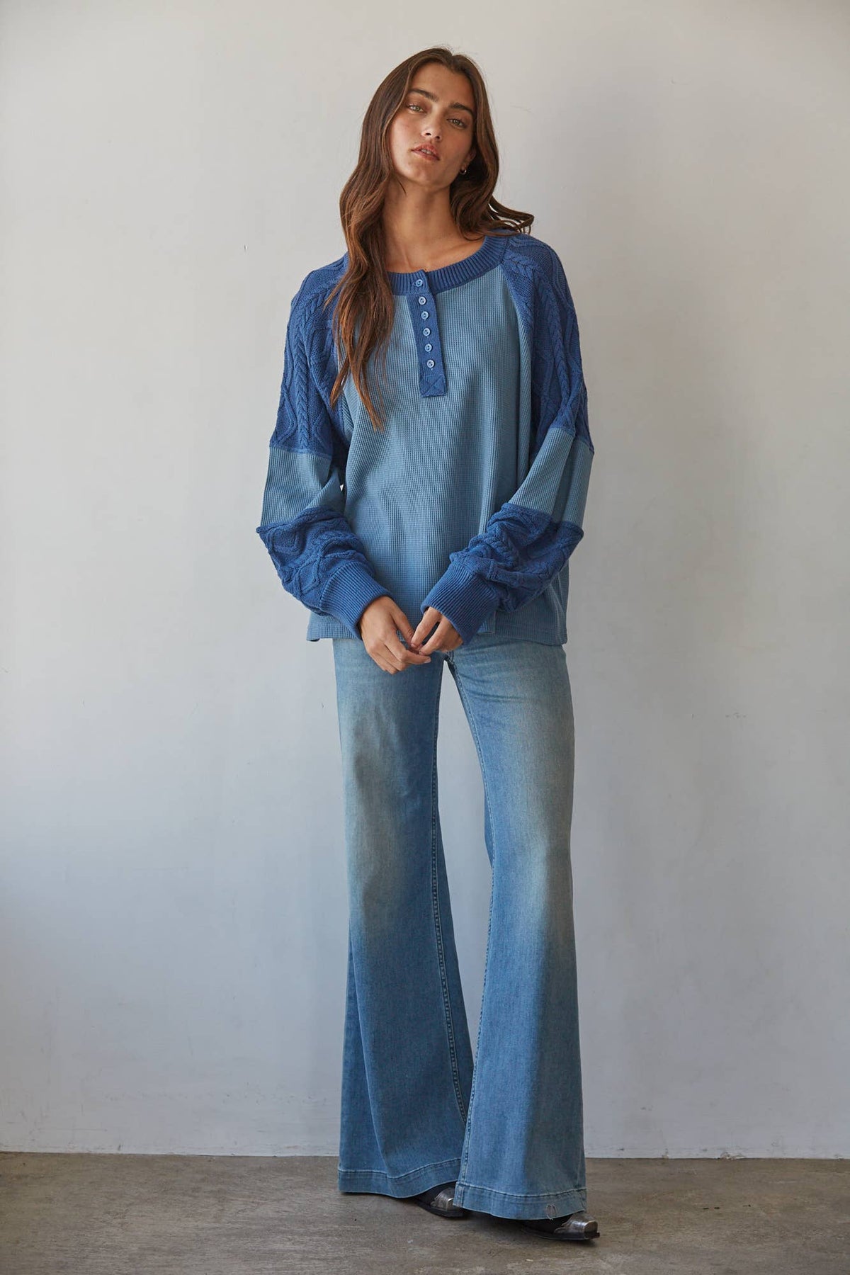 The Willow Waffle Half Button Up Pullover
