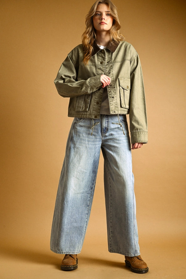 The Piper Contrasted Collar Utility Jacket