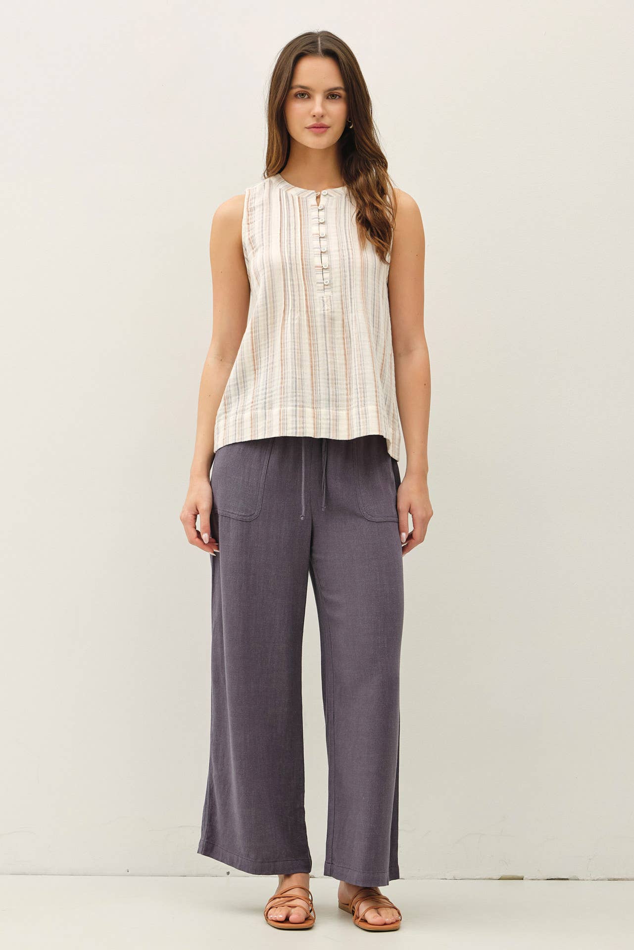 The Addison Striped Gauze Woven Top