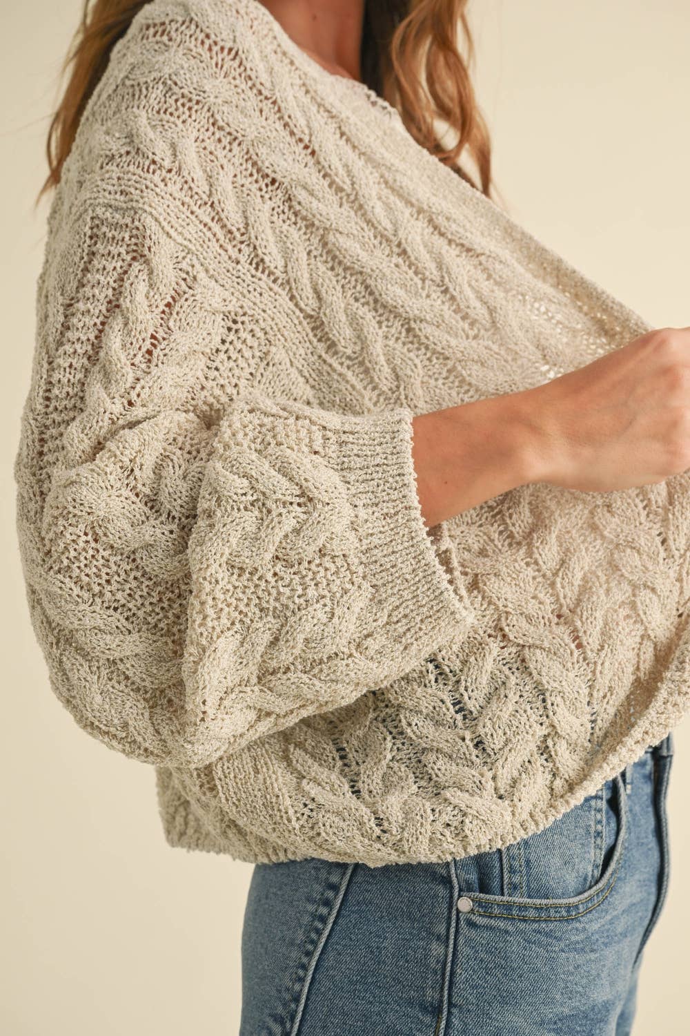 The Shannon Lightweight Cable Knitted Cardigan