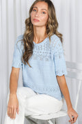 The Collins Textured Crochet Sweater