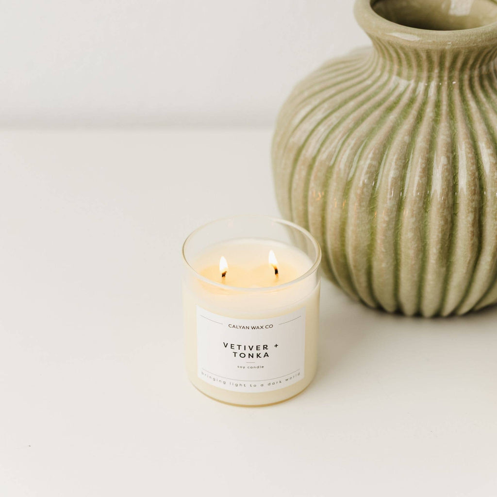 Vetiver + Tonka - Glass Tumbler Soy Candle