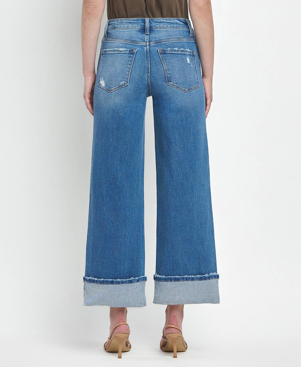 Moorland High Rise Medium Wash Cuffed Jeans