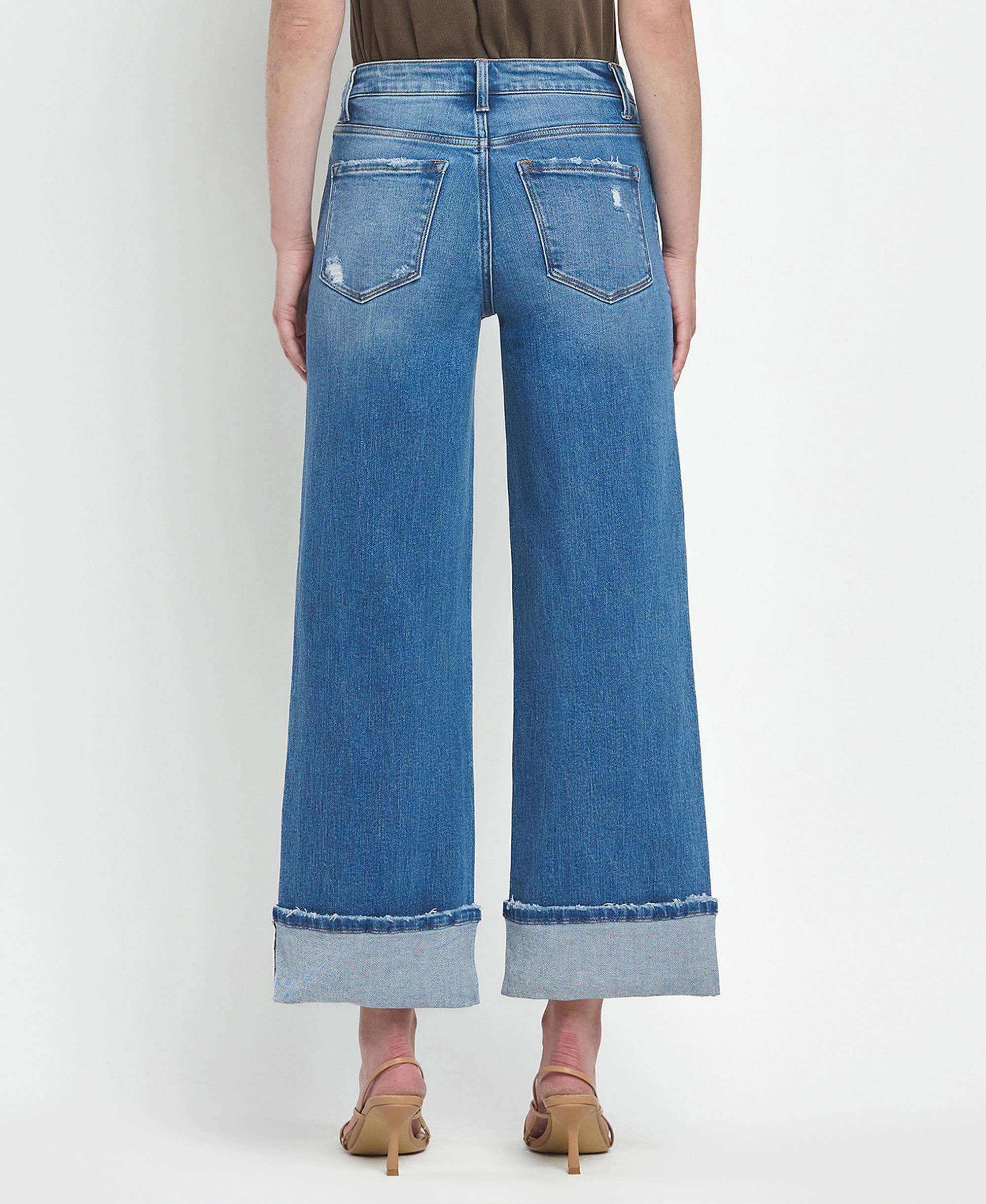 Moorland High Rise Medium Wash Cuffed Jeans