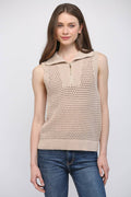 The Gia Half-Zip Sleeveless Sweater
