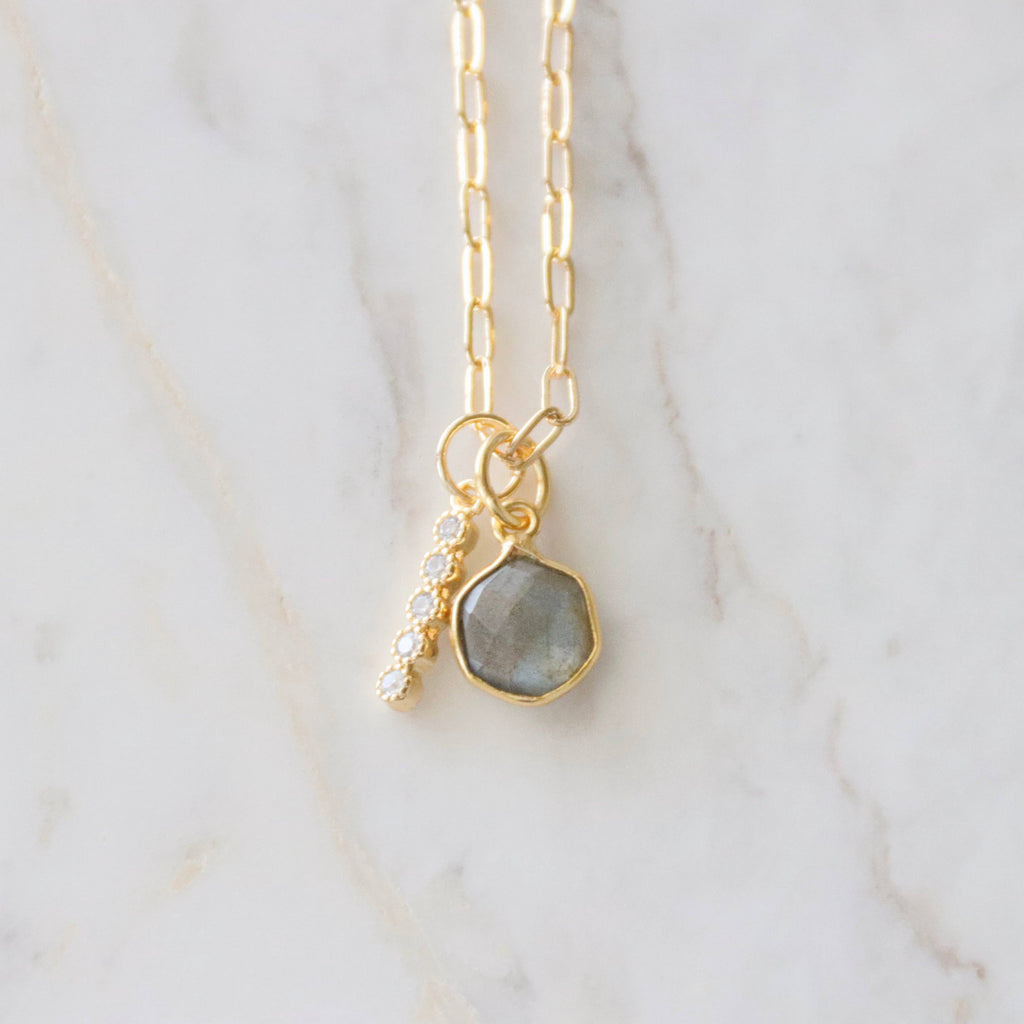 Oasis Stone Duo Drop Necklace
