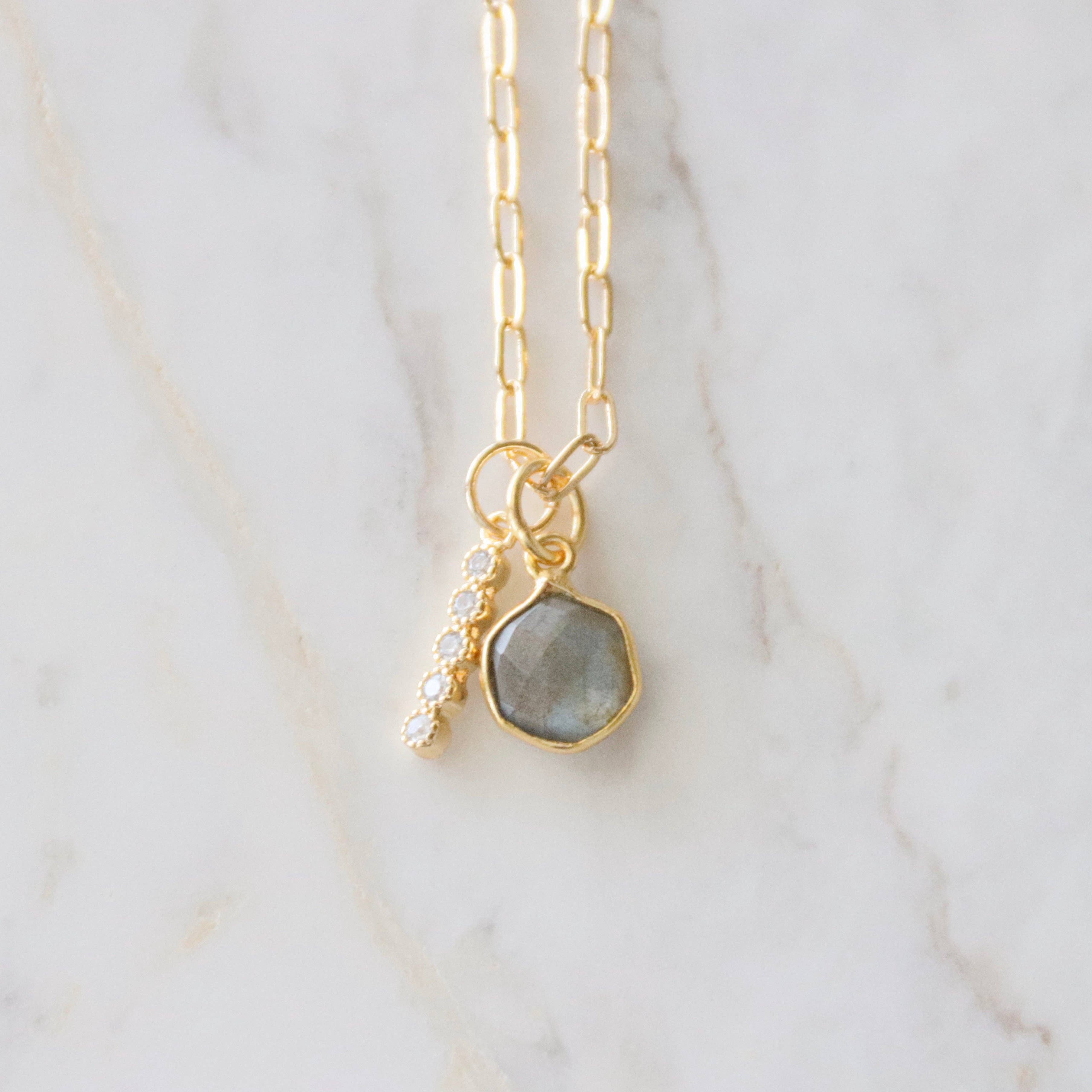 Oasis Stone Duo Drop Necklace