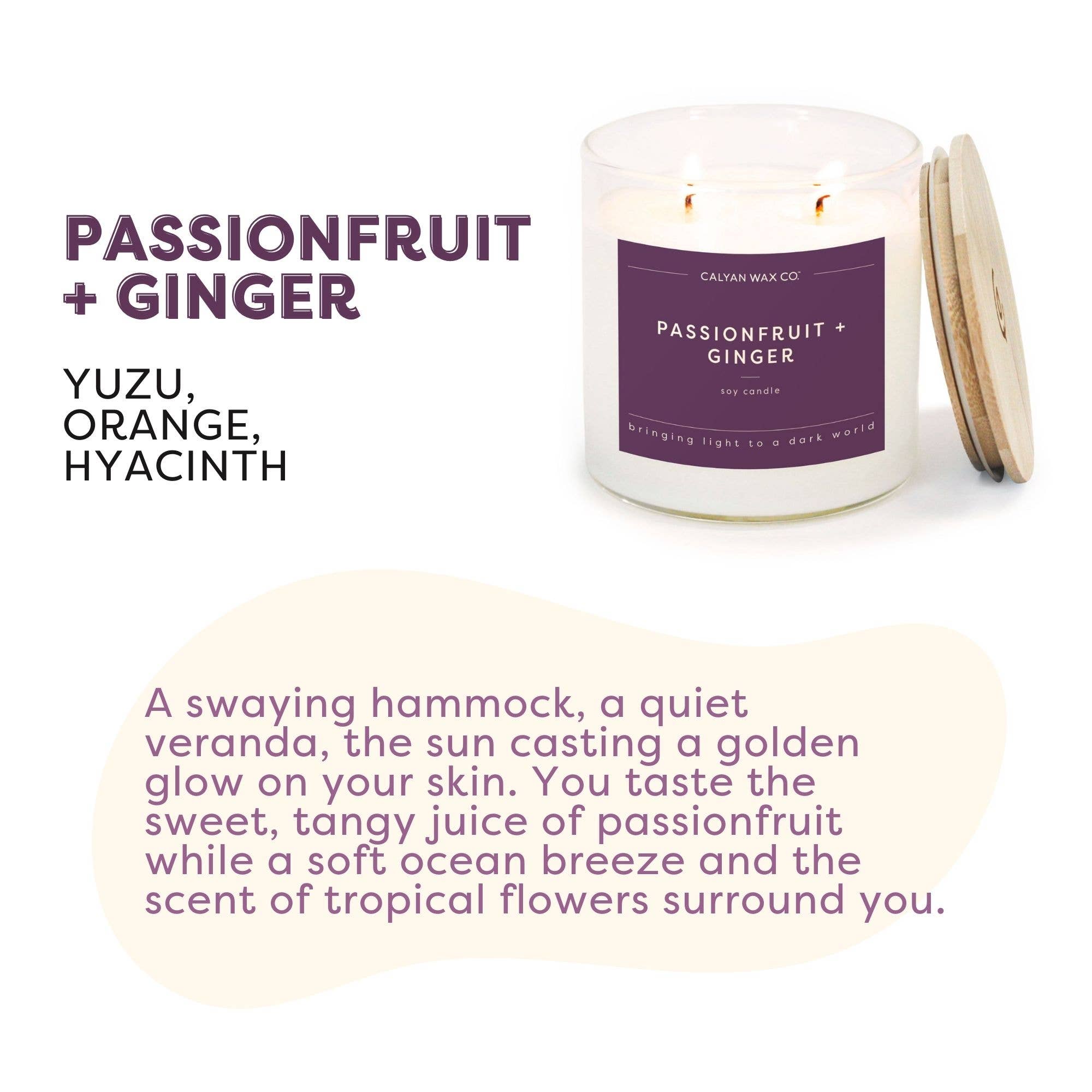Passionfruit + Ginger - Glass Tumbler Soy Candle