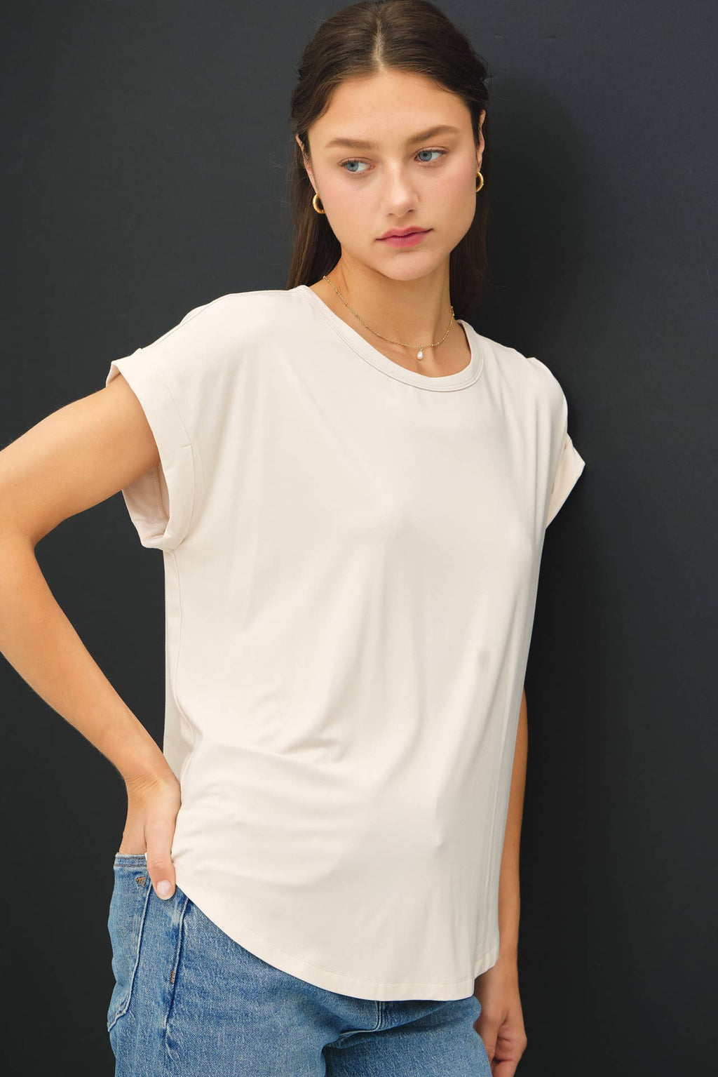 The Dahlia Dolman Cap Sleeve Tee
