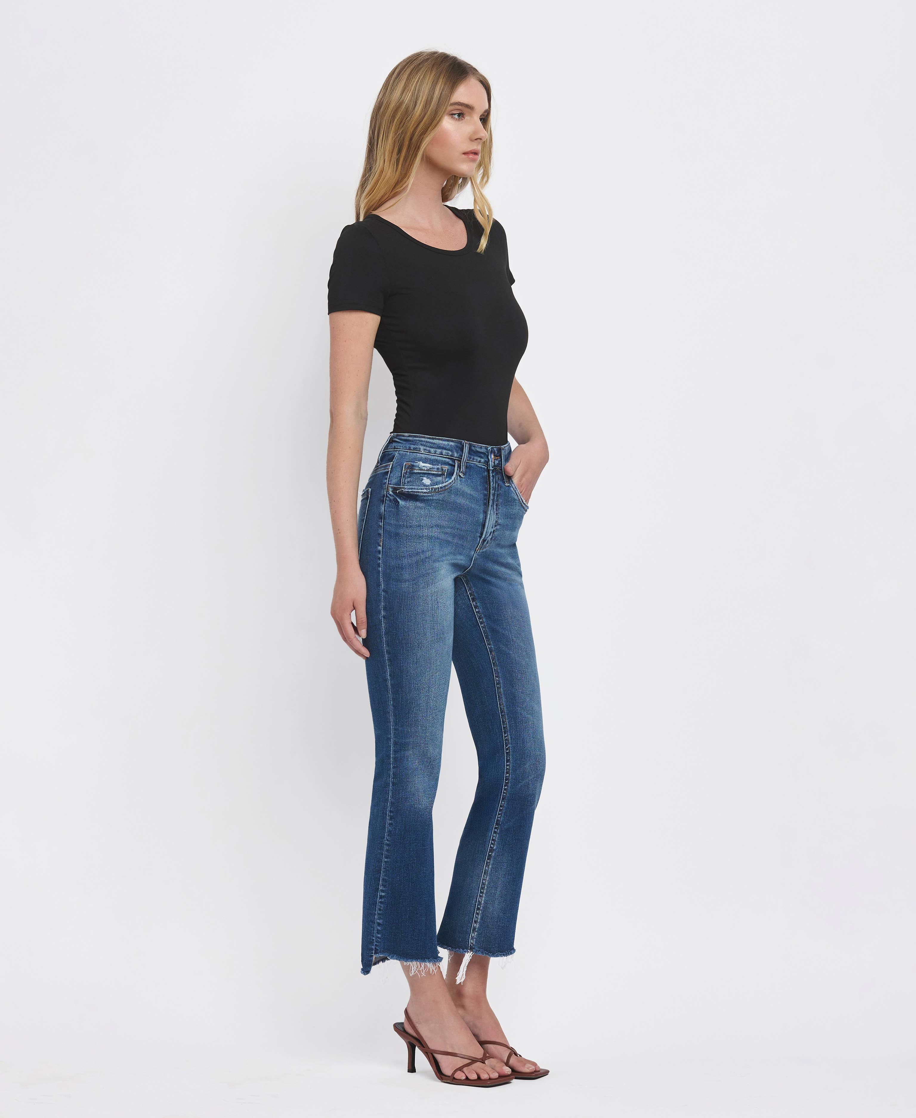 Ingenuity High Rise Crop Flare Jeans