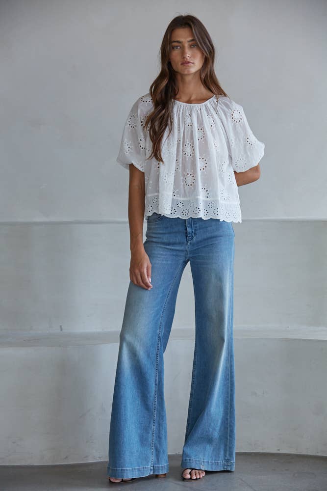 The Ivy SS Eyelet Top