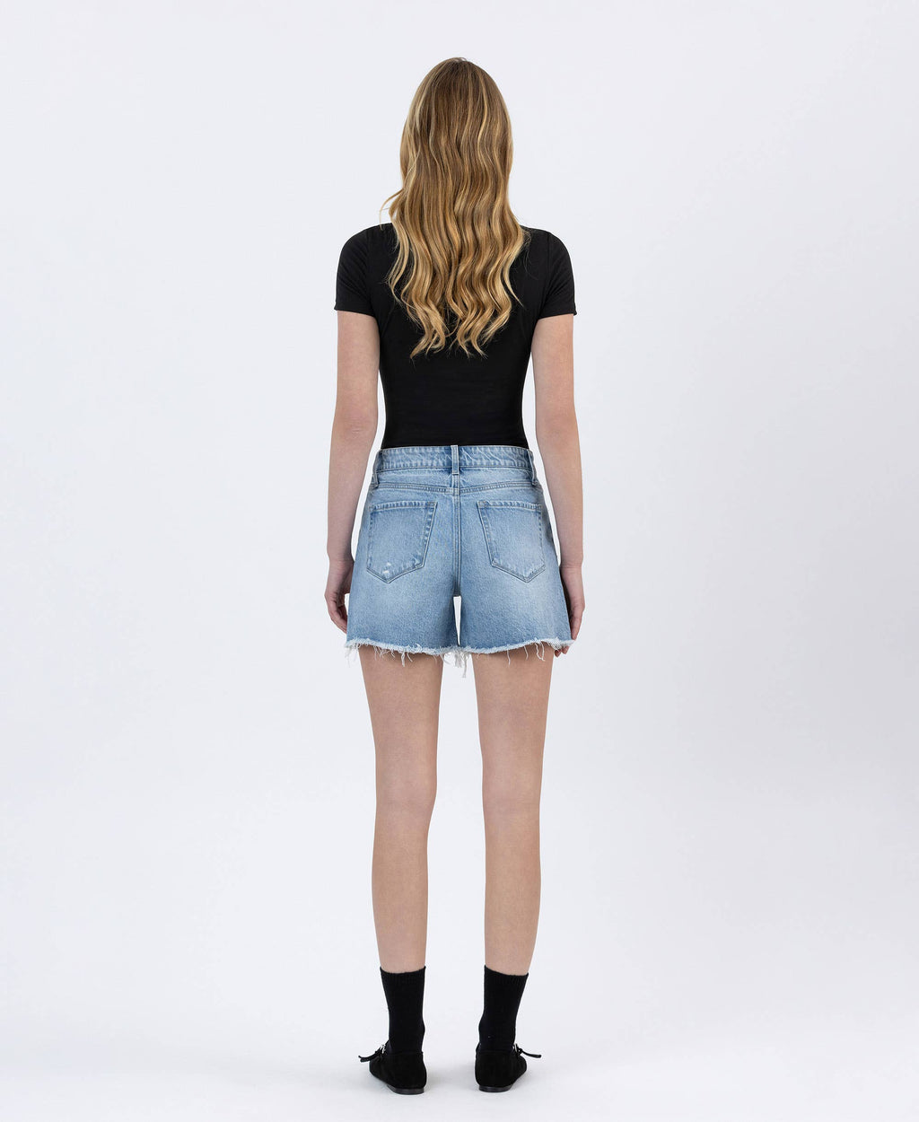 High Rise Boyfriend Denim Shorts