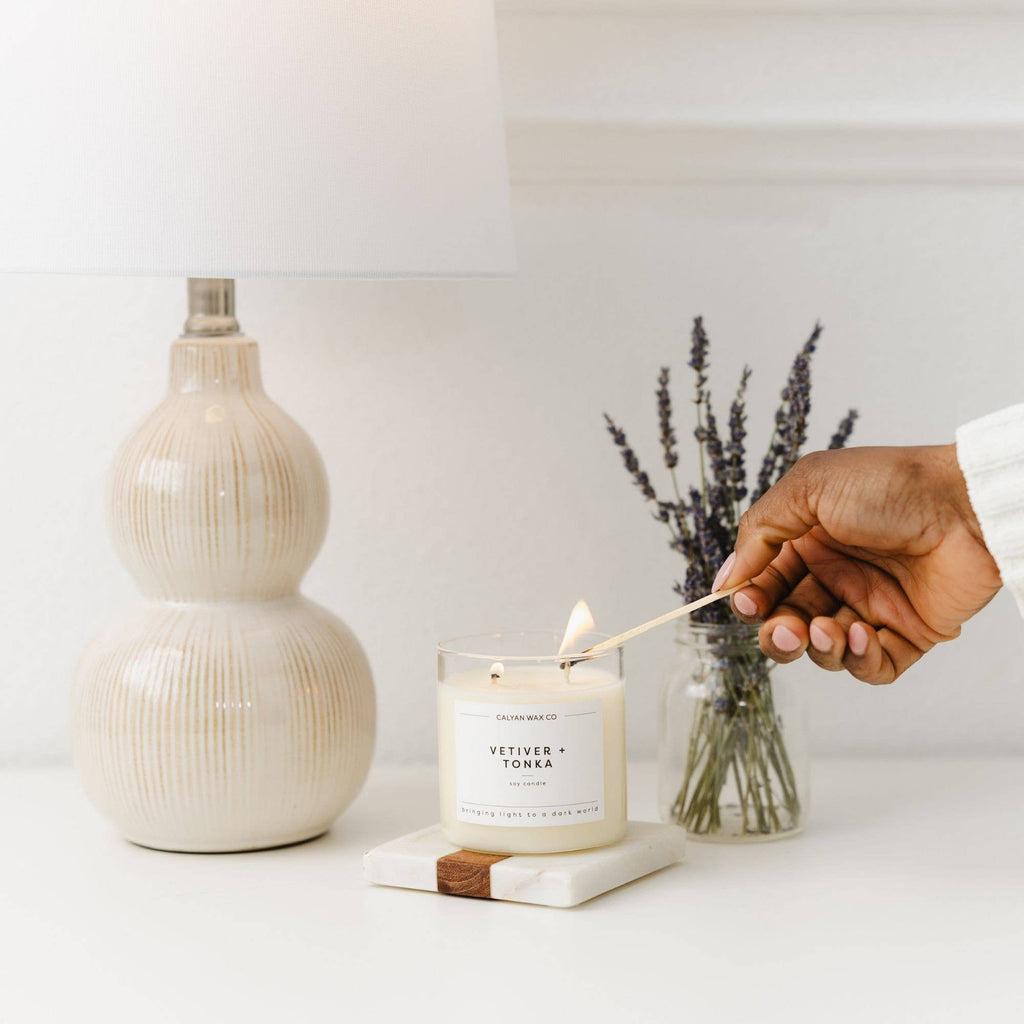 Vetiver + Tonka - Glass Tumbler Soy Candle