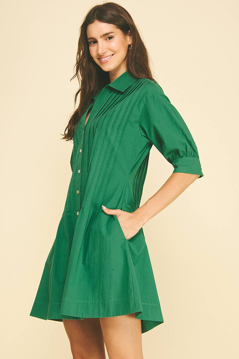 The Priscilla Tucked Detail Mini Dress