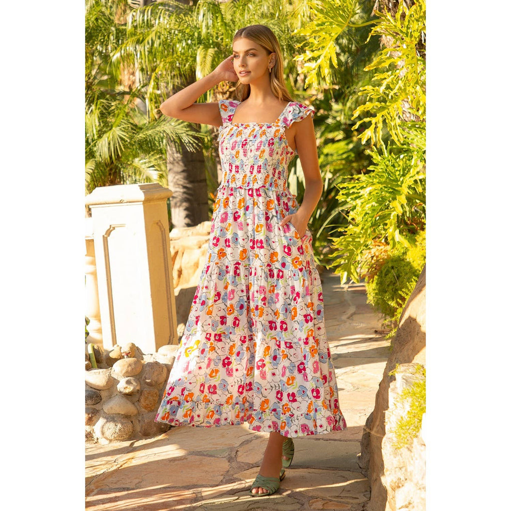 The Vanessa Flower Print Maxi Dress