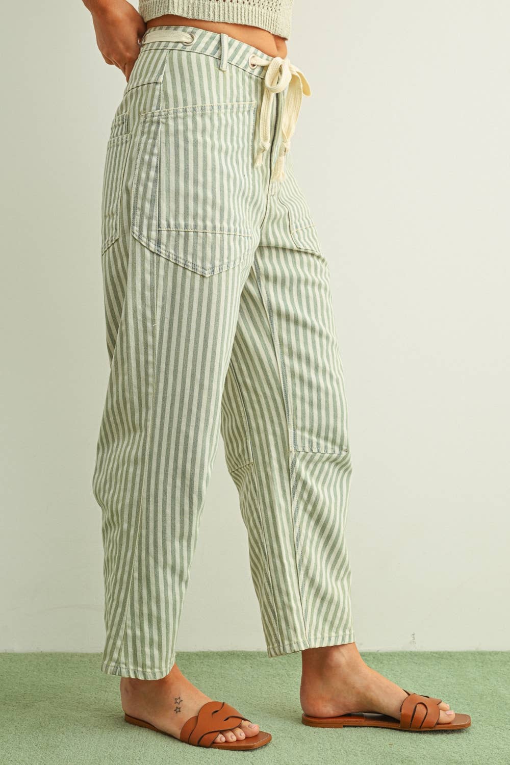 The Stassi Stripe Barrel Pants